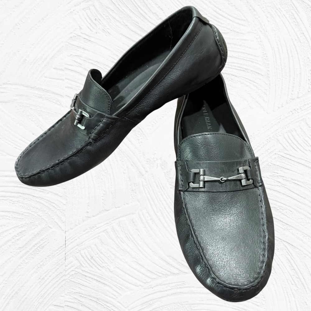Cole Haan Somerset Horse Bit Loafers Men's 11 Black Leather Slip On Driving Shoe